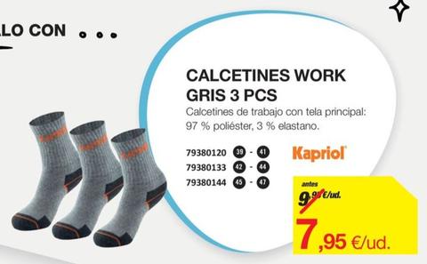 Oferta de Kapriol - Calcetines Work Gris por 7,95€ en Distriplac
