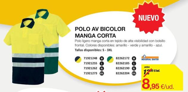 Oferta de Polo AV Bicolor Manga Corta por 8,95€ en Distriplac