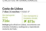 Oferta de Costa De Lisboa por 716€ en Viajes El Corte Inglés