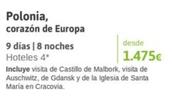 Oferta de Polonia, Corazon De Europa por 1475€ en Viajes El Corte Inglés