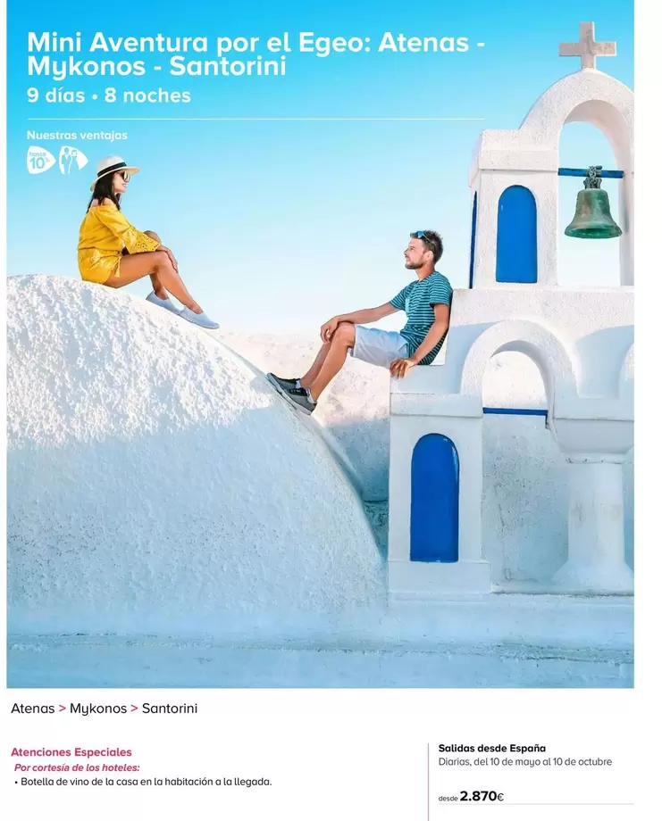 Oferta de Mykonos - Santorini por 2870€ en Viajes El Corte Inglés