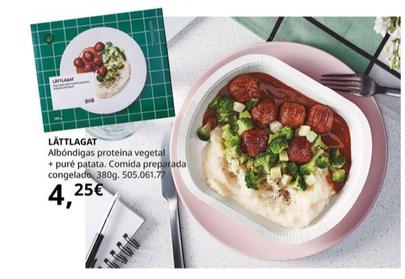 Oferta de Albóndigas proteína vegetal + puré patata por 4,25€ en IKEA