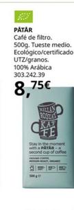 Oferta de Patar - Café De Filtro. Tueste Medio. Ecológico/certificado Utz/granos. 100% Arábica por 8,75€ en IKEA