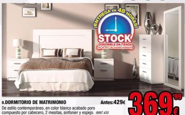 Oferta de Dormitorio De Matrimonio por 369€ en Rapimueble
