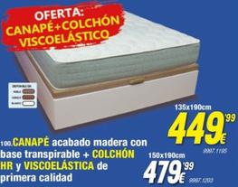 Oferta de Canape + Colchon Viscoelastico por 449,99€ en Rapimueble