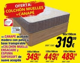 Oferta de Colchon Muelles + Canape por 319,99€ en Rapimueble