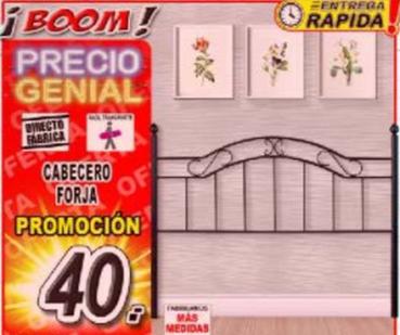 Oferta de Cabecero Forja por 40€ en Muebles Boom