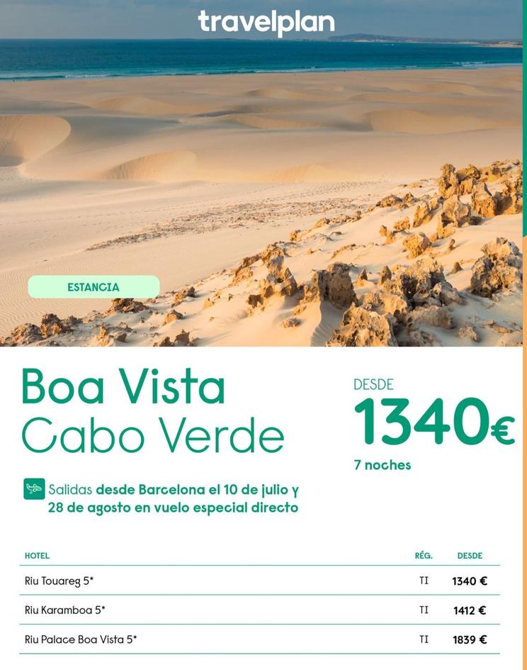 Oferta de Travelplan - Boa Vista Cabo Verde por 1340€ en Travelplan