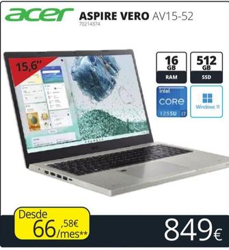 Oferta de Acer - Aspire Vero Av15-52 70214374 por 849€ en Ecomputer