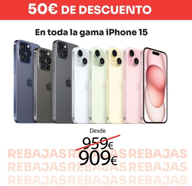 Oferta de Apple - En Toda La Gama Iphone 15 por 909€ en Ecomputer