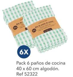 Oferta de Pack 6 Paños De Cocina por 5€ en Tiendas MGI