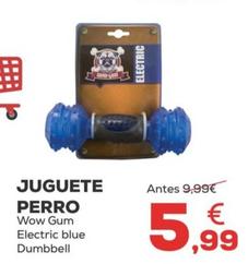 Oferta de Juguete Perro - Wow Gu, Electric Blue Dumbbell por 5,99€ en Kiwoko