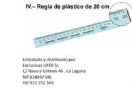 Oferta de Regla De Plástico De 20 cm en Jugueterías Lifer