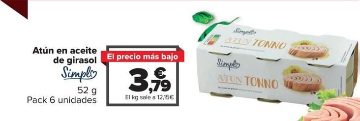 Oferta de Simpl - Atún En Aceite De Girasol por 3,79€ en Carrefour