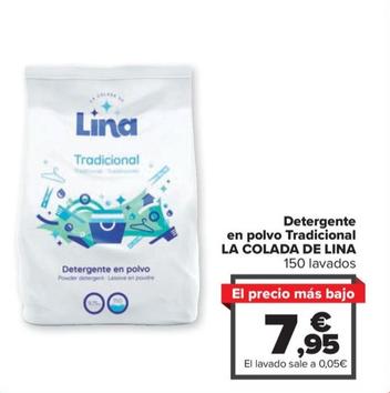 Oferta de La Colada De Lina - Detergente En Polvo Tradicional  por 7,95€ en Carrefour