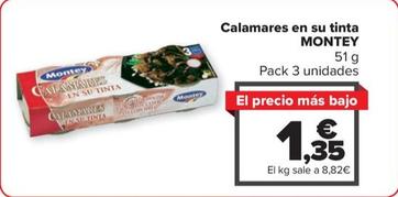 Oferta de Montey - Calamares En Su Tinta por 1,35€ en Carrefour
