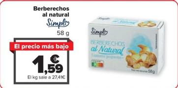 Oferta de Simpl - Berberechos Al Natural por 1,59€ en Carrefour