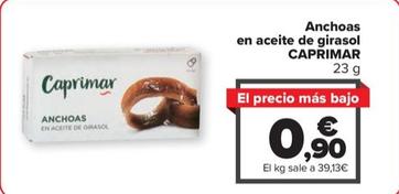 Oferta de Caprimar - Anchoas En Aceite De Girasol por 0,9€ en Carrefour