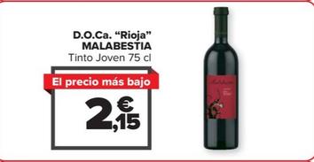 Oferta de Malabestia - D.O.Ca. "Rioja" por 2,15€ en Carrefour