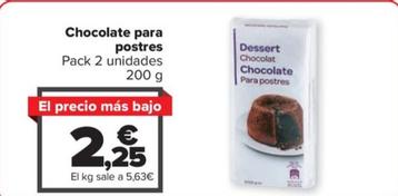 Oferta de Chocolate para postres por 2,25€ en Carrefour