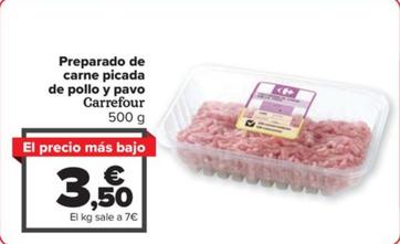 Oferta de Carrefour - Preparado De Carne Picada De Pollo Y Pavo por 3,5€ en Carrefour