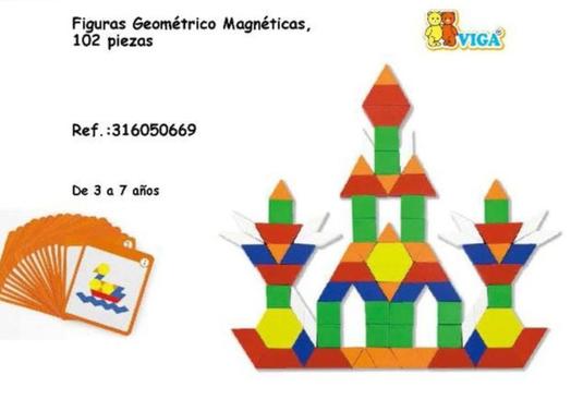 Oferta de Viga - Figuras Geométrico Magnéticas, 102 Piezas en Jugueterías Lifer