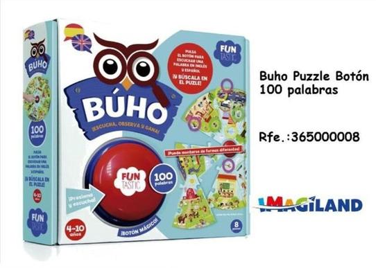 Oferta de Buho - Puzzle Botón 100 palabras en Jugueterías Lifer