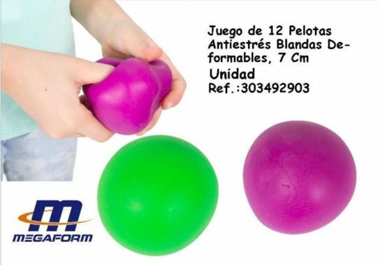 Oferta de Megaform - Juego de 12 Pelotas Antiestrés Blandas Deformables en Jugueterías Lifer