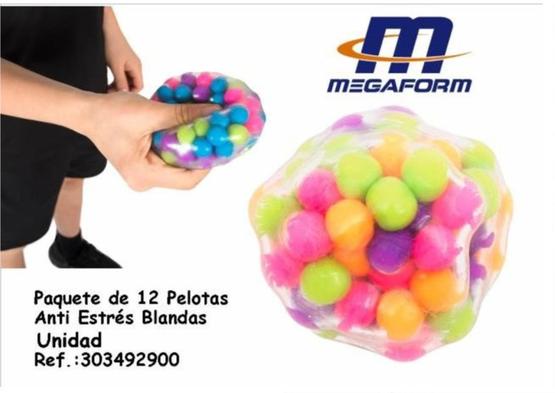 Oferta de Megaform - Paquete de 12 Pelotas Anti Estrés Blandas en Jugueterías Lifer