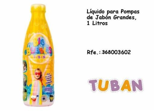 Oferta de Tuban - Líquido para Pompas de Jabón Grandes, 1 Litros en Jugueterías Lifer