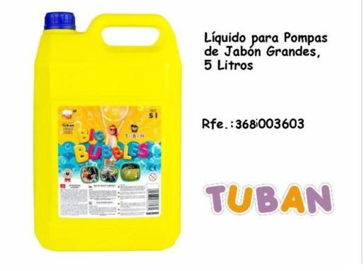 Oferta de Tuban - Líquido para Pompas de Jabón Grandes, 5 Litros en Jugueterías Lifer