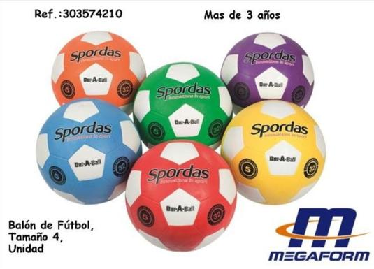 Oferta de Megaform - Balon De Futbol, Tamano 4, Unidad en Jugueterías Lifer