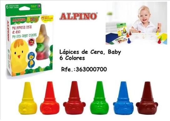 Oferta de Alpino - Lápices De Cera, Baby 6 Colores en Jugueterías Lifer