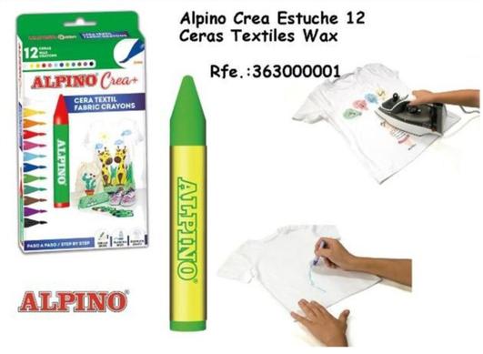 Oferta de Alpino - Crea Estuche 12 Ceras Textiles Wax en Jugueterías Lifer