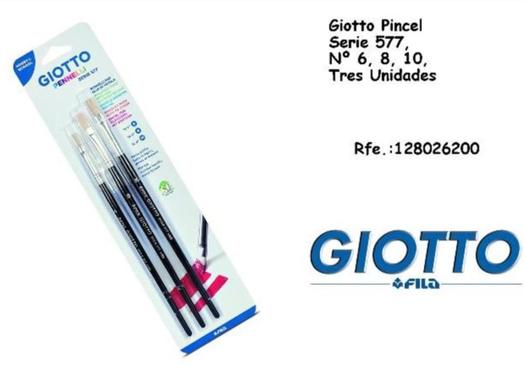 Oferta de Giotto - Pincel Serie 577, N° 6, 8, 10, Tres Unidades en Jugueterías Lifer