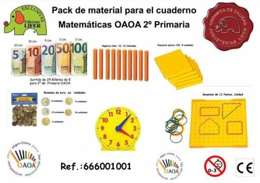 Oferta de Pack de material para el cuaderno Matemáticas OAOA 2° Primaria en Jugueterías Lifer