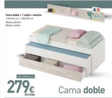 Oferta de Cama Doble + 1 Cajón + Estante por 279€ en Mi Bricolaje