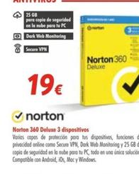 Oferta de Norton - 360 Deluxe 3 Dispositivos por 19€ en Zbitt