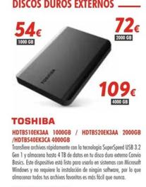 Oferta de Toshiba - Discos Duros Externos por 54€ en Zbitt