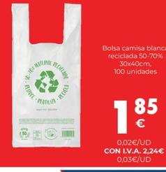 Oferta de Bolsa Camisa Blanca Reciclada 50-70% 30x40cm, 100 Unidades por 2,24€ en CashDiplo
