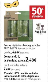 Oferta de Fred & Rita - Bolsas Higienicas Biodegradables por 4,95€ en El Corte Inglés
