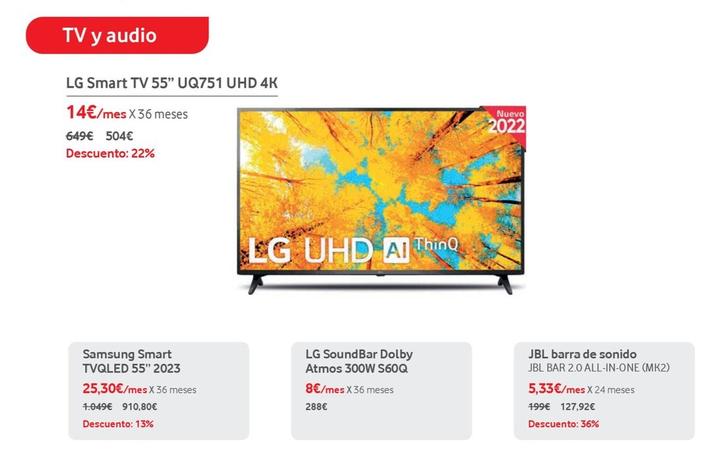 Oferta de Televisor LG por 504€ en Vodafone