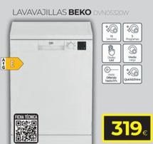 Oferta de Beko - LAVAVAJILLAS DVNO5320W por 319€ en Tien 21