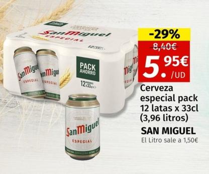 Oferta de San Miguel - Cerveza Especial Pack 12 Latas X por 5,95€ en Maskom Supermercados