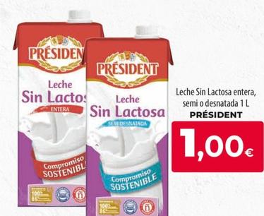Brik de Leche Sin Lactosa Semidesnatada 1L Président – President