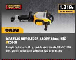 Oferta de Dewalt - Martillo Demoledor HEX D25966 por 1319€ en Dewalt