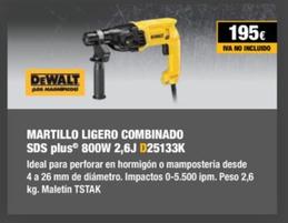 Oferta de Dewalt - Martillo Ligero Combinado SDS Plus D25133K por 195€ en Dewalt