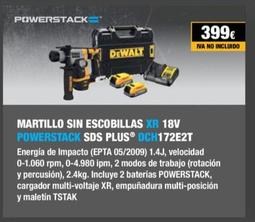 Oferta de Dewalt - Sin Escobillas XR Powerstack SDS Plus DCH172E2T por 399€ en Dewalt