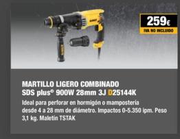 Oferta de Dewalt - Martillo Ligero Combinado SDS Plus 3J D25144K por 259€ en Dewalt