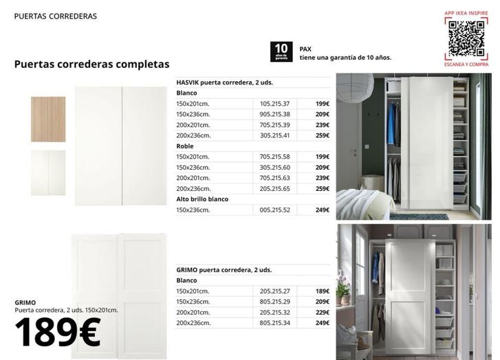 Oferta de Ikea - Puertas Correderas Completas por 189€ en IKEA